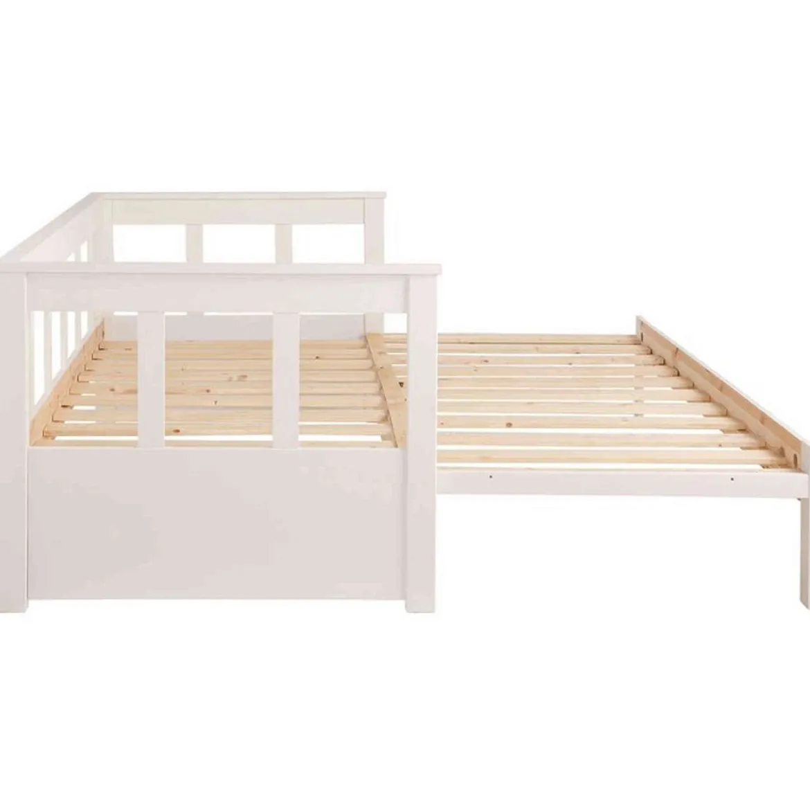 Lit extensible blanc laqué - Terre de Nuit