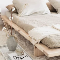 Lit futon JAPAN + matelas futon COMFORT écru