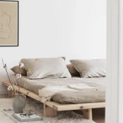 Lit futon JAPAN + matelas futon COMFORT écru