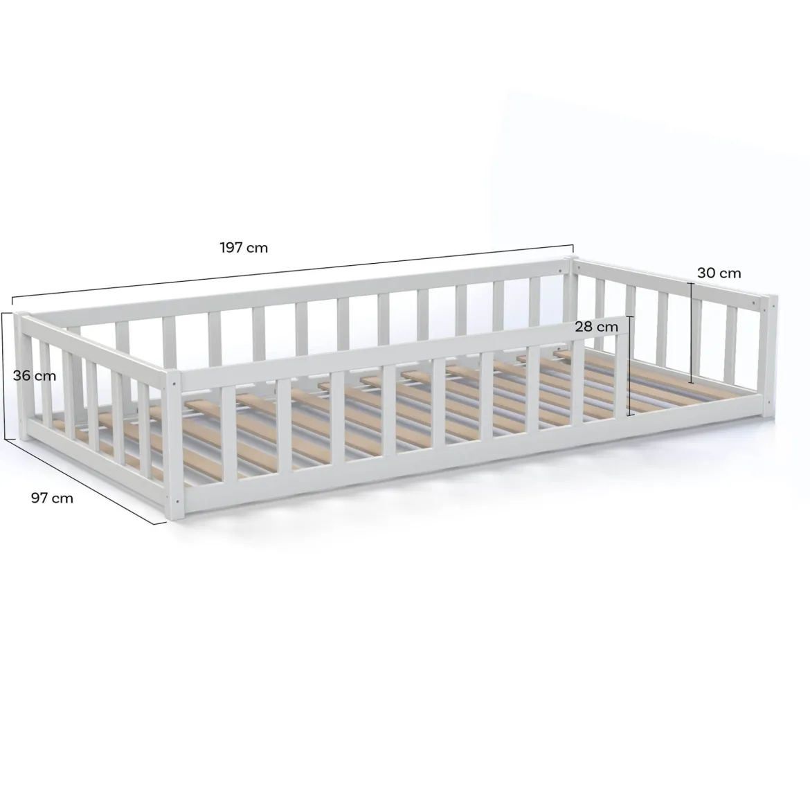 Lit inspiration Montessori enfant à barreaux