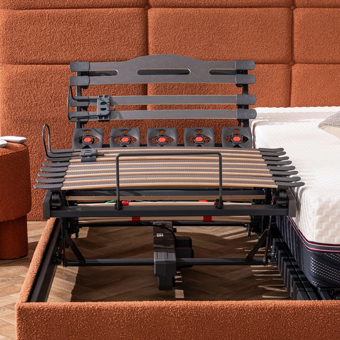 Lit électrique de relaxation avec kit déco tissu bouclette - Plénitude