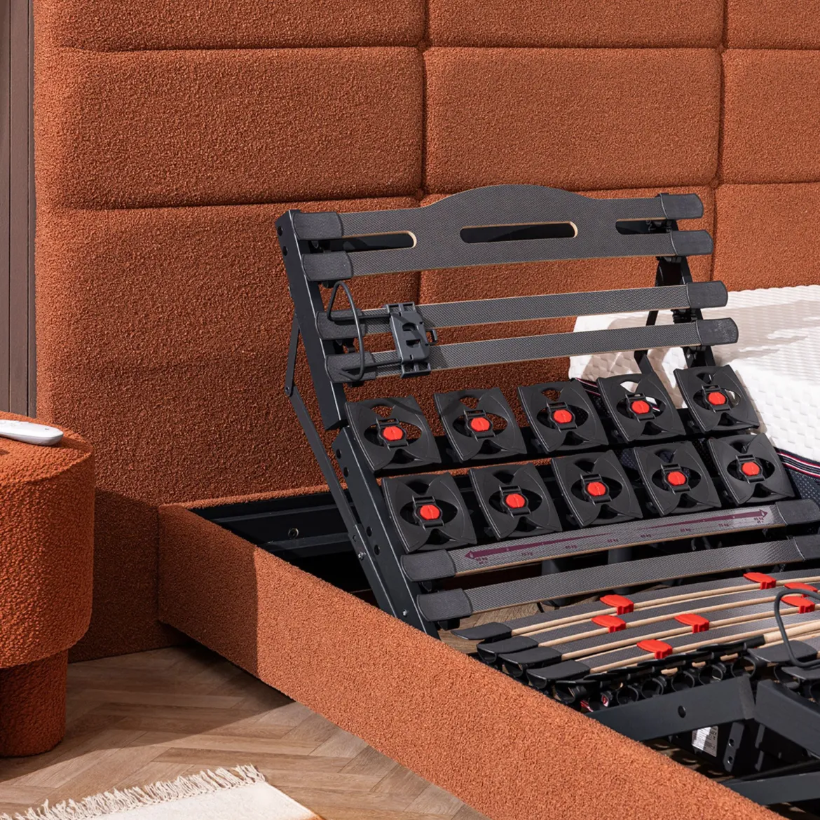 Lit électrique de relaxation avec kit déco tissu bouclette - Plénitude