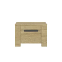 Lit led sensitive avec 2 chevets en bois clair - LT5082
