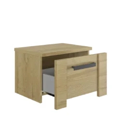 Lit led sensitive avec 2 chevets en bois clair - LT5082