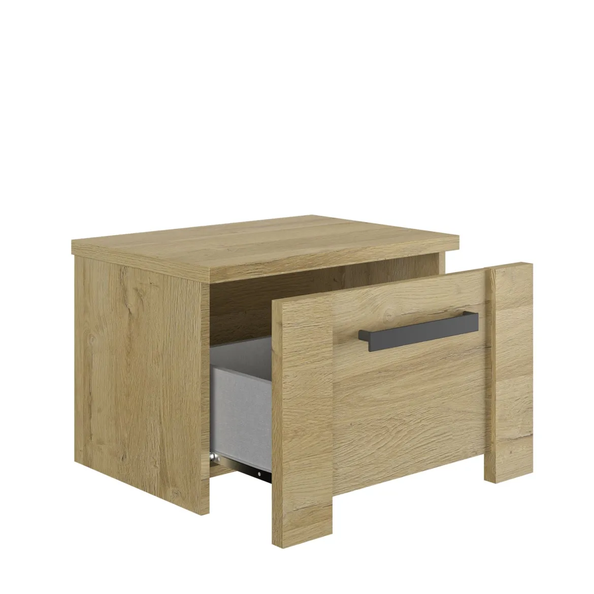 Lit led sensitive avec 2 chevets en bois clair - LT5082