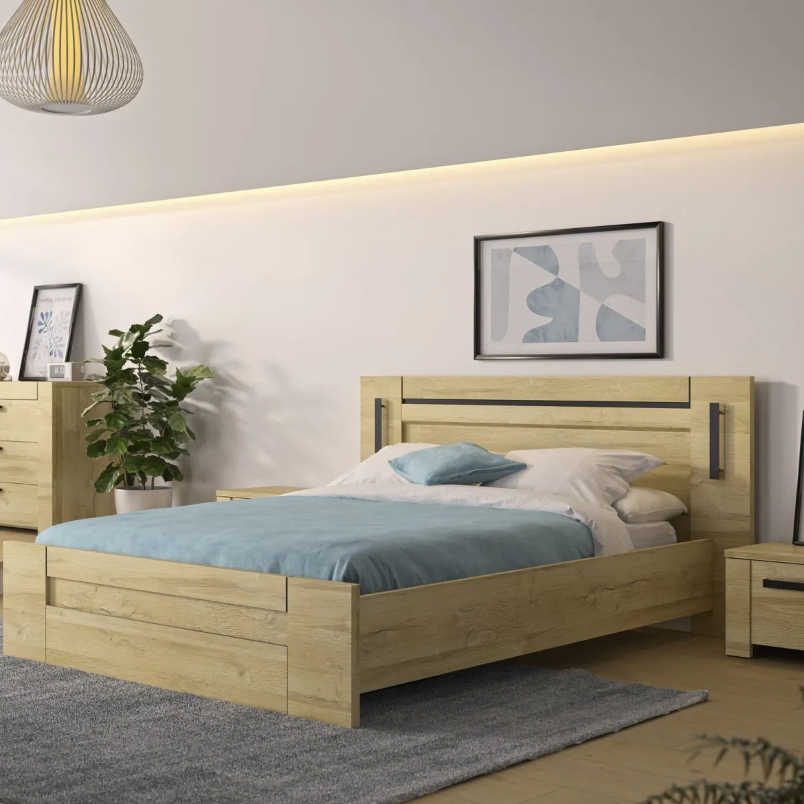 Lit led sensitive avec son tiroir de lit - LT5085