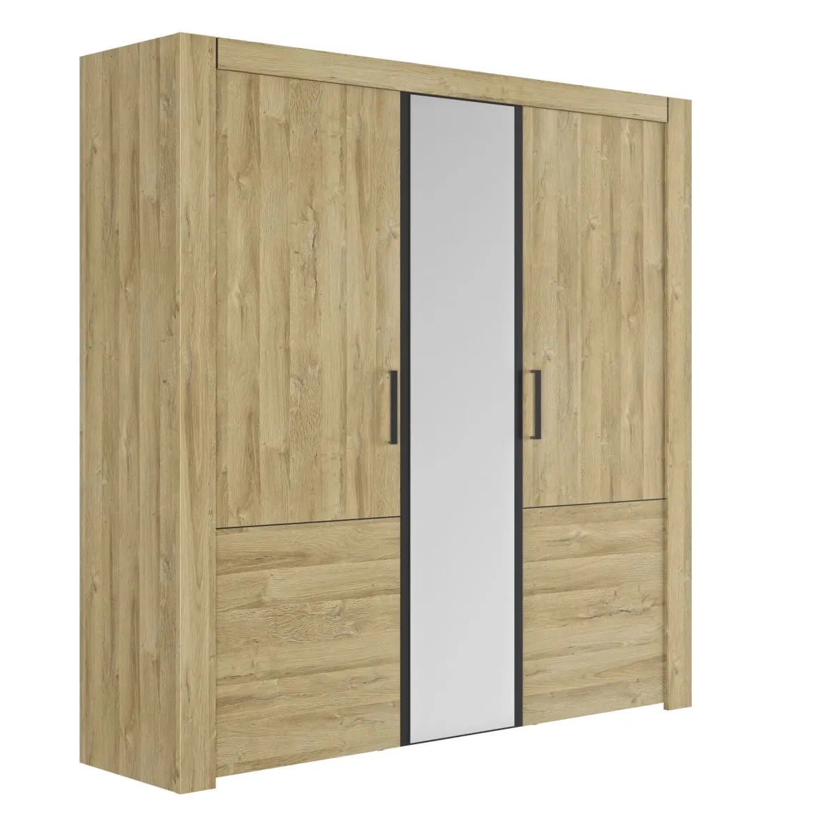 Lit led sensitive et armoire en bois clair - LT5084