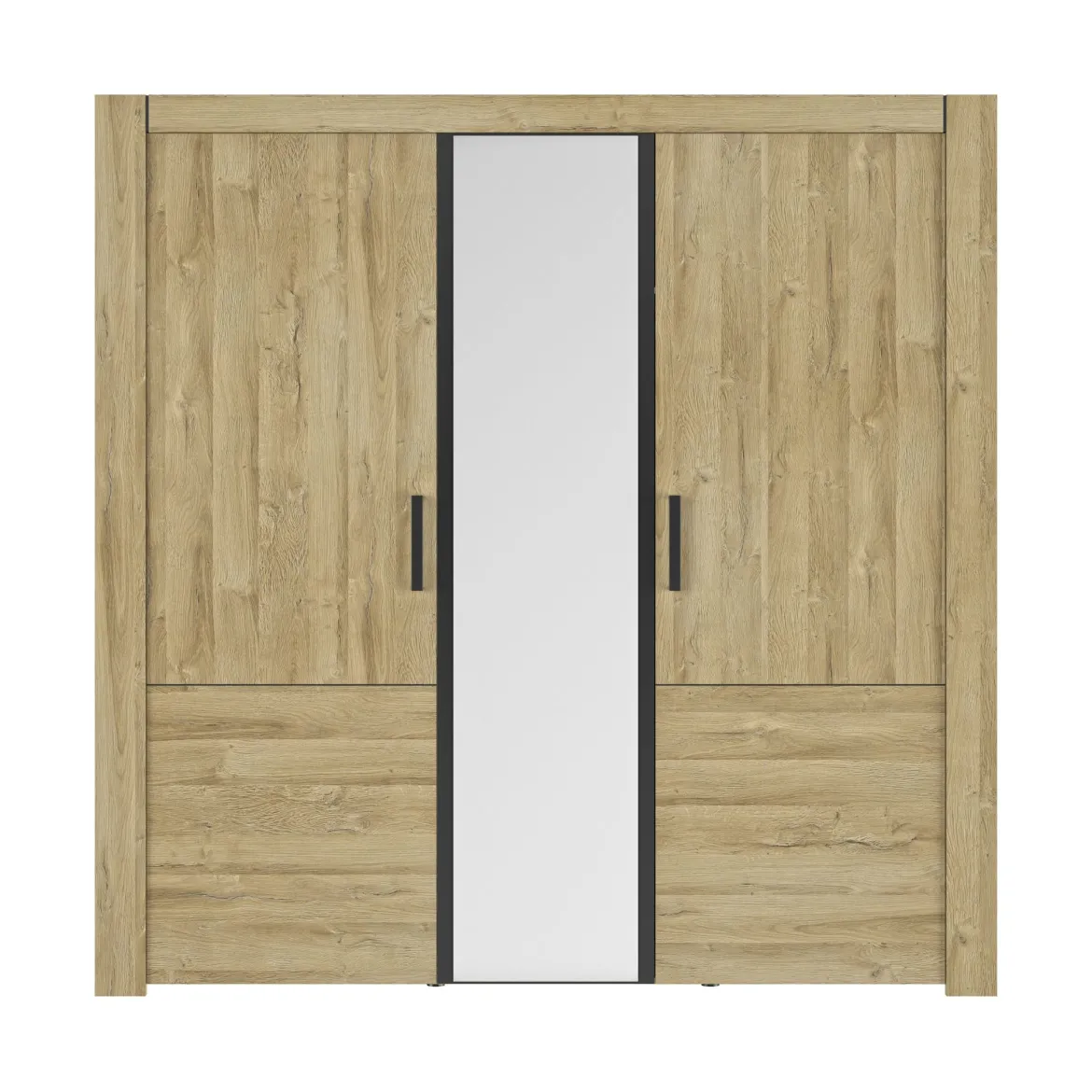 Lit led sensitive et armoire en bois clair - LT5084
