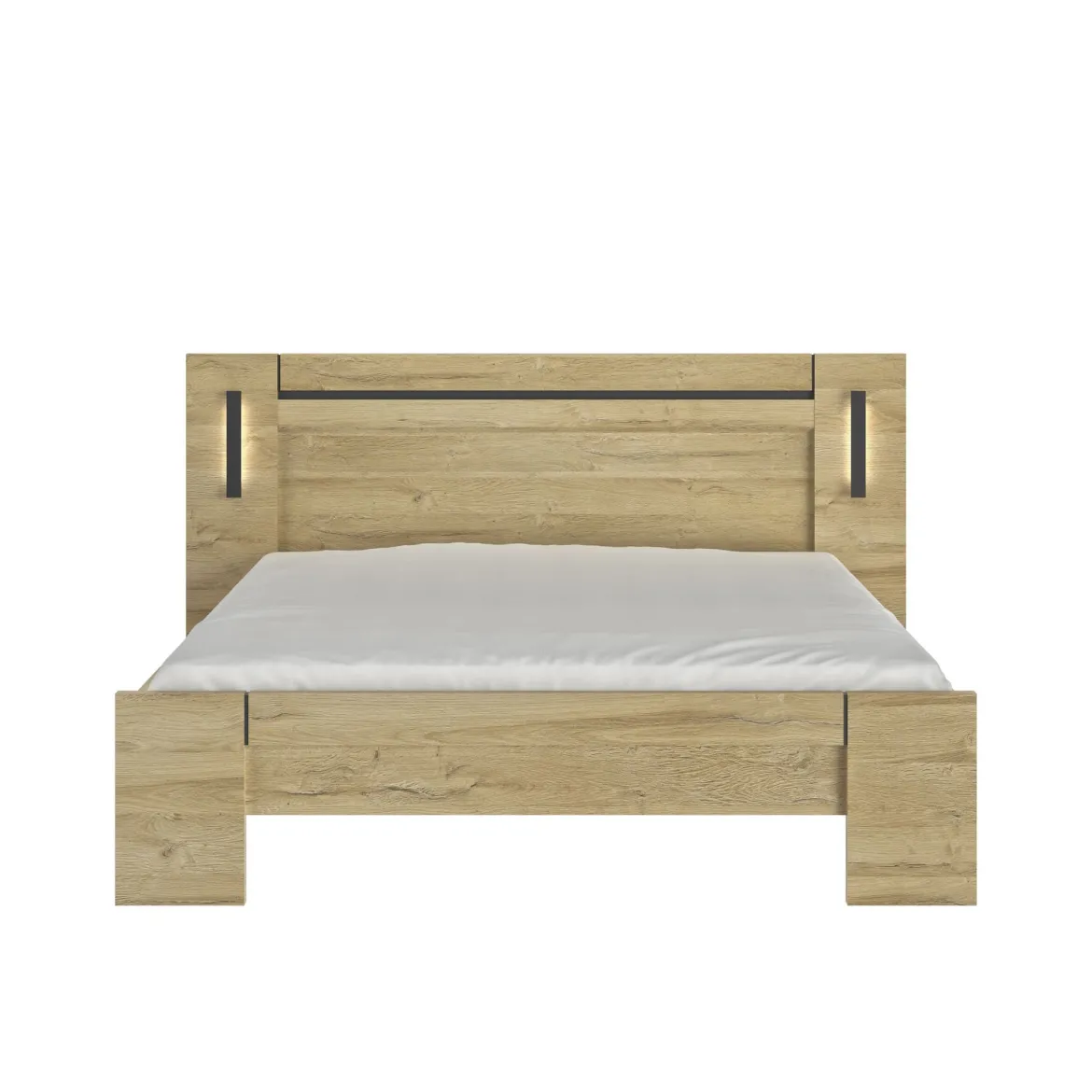Lit led sensitive et commode en bois clair - LT5083