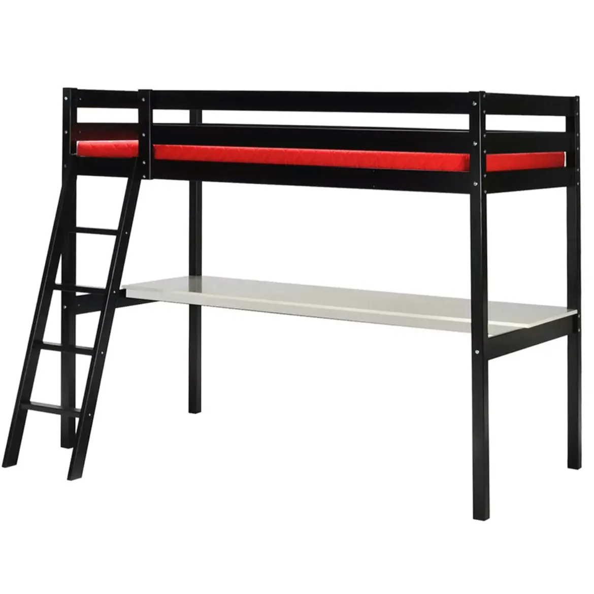 Lit mezzanine avec bureau en bois 90x190 - LT14038