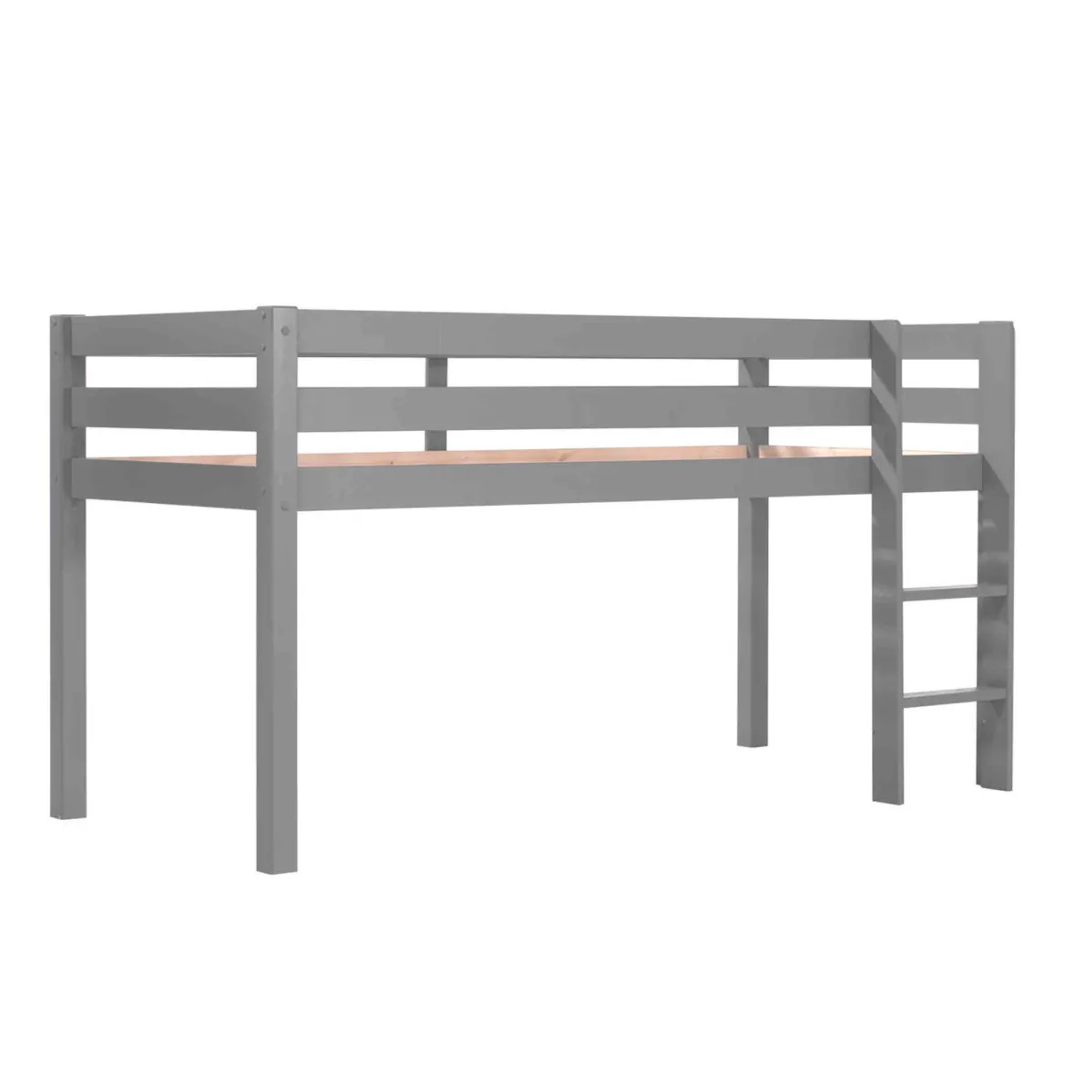 Lit mi-hauteur en pin massif 90x200