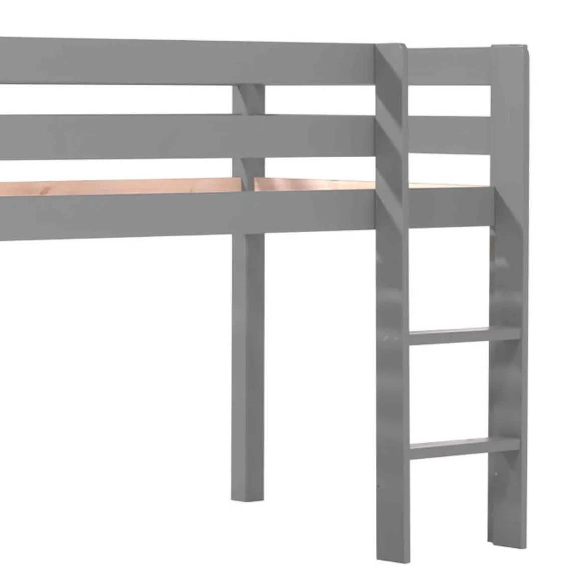 Lit mi-hauteur en pin massif 90x200