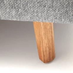 Lit rembourré en tissu avec tête de lit lisse - LT8003