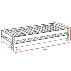 2 Lits empilables en bois massif naturel