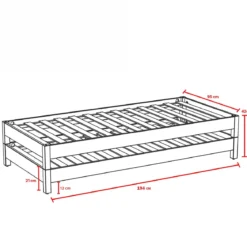 2 Lits empilables en bois massif naturel