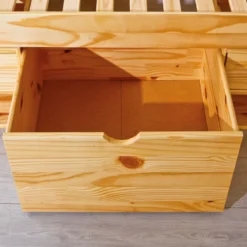 Lit tiroir enfant en bois massif avec chevets intégrés 90x200 - LT12013