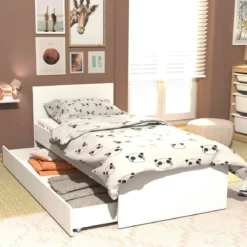 Lit tiroirs en bois blanc - LT14013