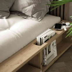 Lit ZIGGY en pin massif avec multiples rangements