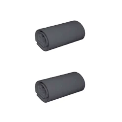 Lot de 2 draps housses jersey anthracite bonnet 30 cm 100% coton biologique