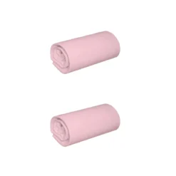 Lot de 2 draps housses jersey rose thé bonnet 30 cm 100% coton biologique