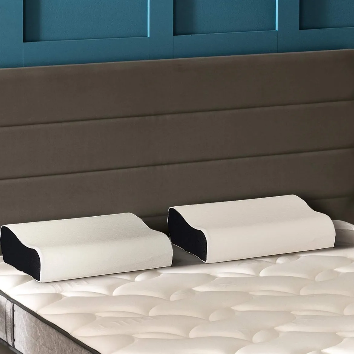 Lot de 2 oreillers ergonomiques Bultex à mémoire de forme 33x52