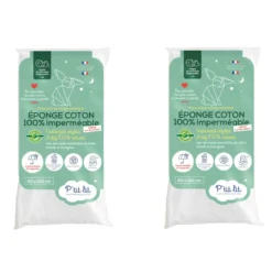 Lot de 2 protège matelas bébé éponge coton 100% imperméable et anti-acariens