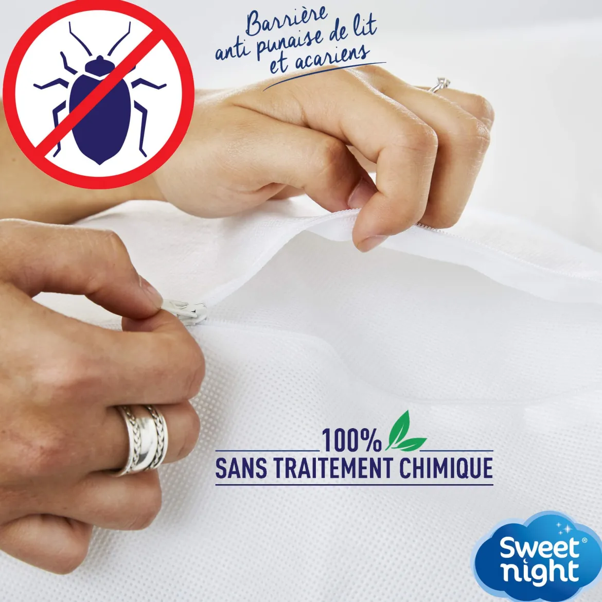 Lot de 2 protège oreillers anti-acariens et anti-punaises sans traitement