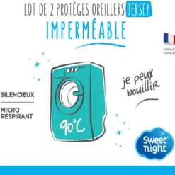 Lot de 2 protège oreillers imperméables micro-respirants souples silencieux