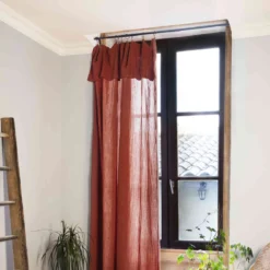Lot de 2 rideaux gaze de coton ajustables 140x300 cm