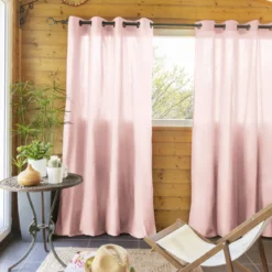 Lot de 2 rideaux tamisants à œillets 140x260