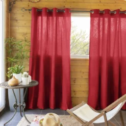 Lot de 2 rideaux tamisants à œillets 140x260