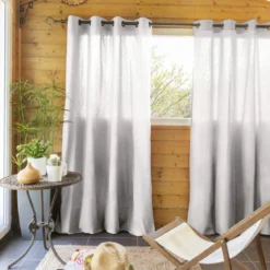 Lot de 2 rideaux tamisants à œillets 140x260