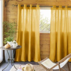 Lot de 2 rideaux tamisants à œillets 140x260