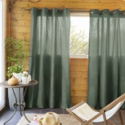 Lot de 2 rideaux tamisants à œillets 140x260