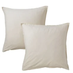 Lot de 2 taies d'oreiller coton lavé - SOMEO