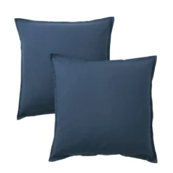 Lot de 2 taies d'oreiller coton lavé - SOMEO