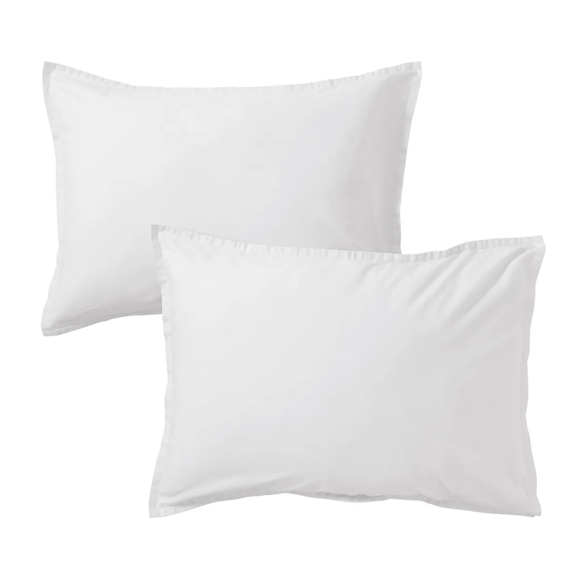 Lot de 2 taies d'oreiller coton lavé - SOMEO