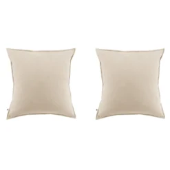 Lot de 2 taies d'oreiller flanelle beige
