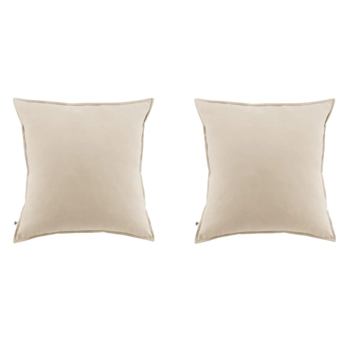 Lot de 2 taies d'oreiller flanelle beige
