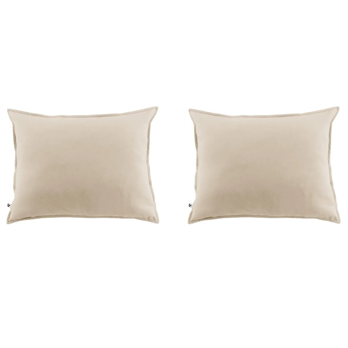 Lot de 2 taies d'oreiller flanelle beige