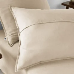Lot de 2 taies d'oreiller flanelle beige