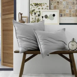 Lot de 2 taies d'oreiller flanelle gris