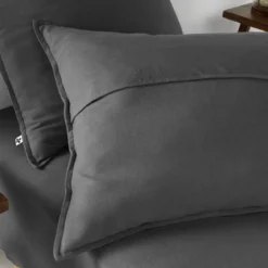 Lot de 2 taies d'oreiller flanelle anthracite