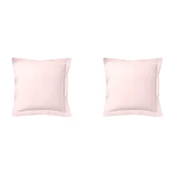 Lot de 2 taies d'oreiller rose aube 100% lin