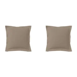 Lot de 2 taies d'oreillers biscuit 100% coton