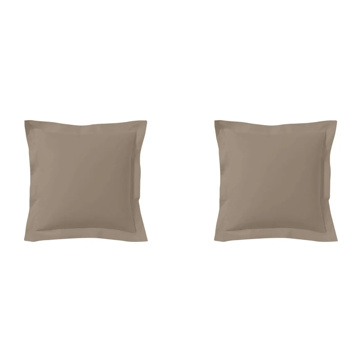 Lot de 2 taies d'oreillers biscuit 100% coton
