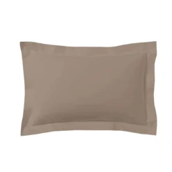 Lot de 2 taies d'oreillers biscuit 100% coton