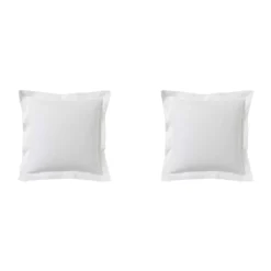 Lot de 2 taies d'oreillers blanc 100% coton biologique