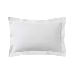 Lot de 2 taies d'oreillers blanc 100% coton