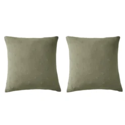 Lot de 2 taies d'oreillers brodées double gaze de coton